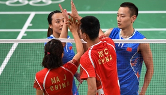 China's Zhang/Zhao claim bronze medal in mixed doubles badminton