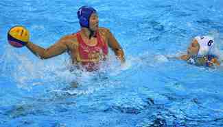 China beats Brazil 10-5 at women's classification 7th-8th place match of water polo