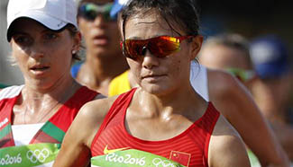 China's Qieyang Shijie ranks 5th during women's 20KM race walk