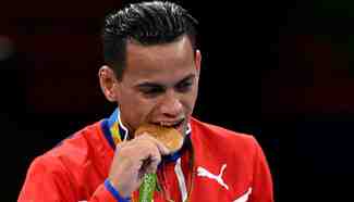 Cuba's Robeisy Ramirez wins gold medal of men's bantam(56KG) final