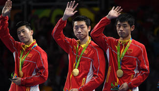 China claim men's team gold medal of Olympic table tennis