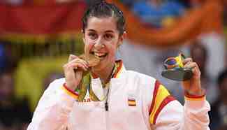 Spain's Carolina Marin wins gold medal of women's singles badminton