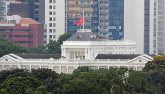 Presidential flag flies at half mast to mourn late president in Singapore