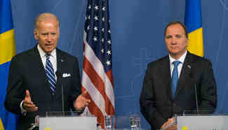 Joe Biden attends press conference with Sweden's PM in Stockholm