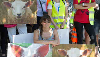 Animal rights activists take part in rally in Geneva