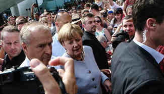 Merkel attends German government's open day in Berlin