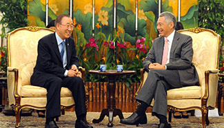 Singapore's PM meets with UN chief Ban Ki-moon
