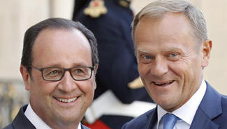 French president meets European Council president in Paris