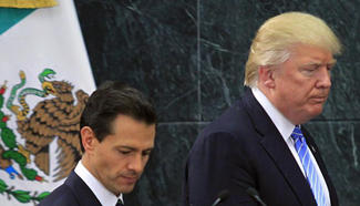 Trump, Mexican president attend press conference in Mexico