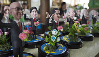 Clay figures featuring leaders to attend G20 Summit seen in China's Hangzhou