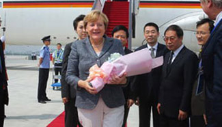 German Chancellor Angela Merkel arrives in Hangzhou
