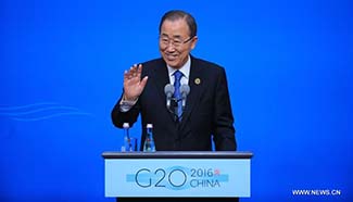 UN chief attends press conference of G20 Summit in Hangzhou