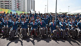 Chinese Paralympic delegates attend flag-raising ceremony in Rio de Janeiro