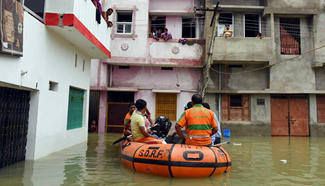 Rescues operated among continuous flood in India's Gaya