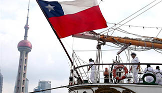 Chilean training ship Esmeralda arrives in Shanghai for visit