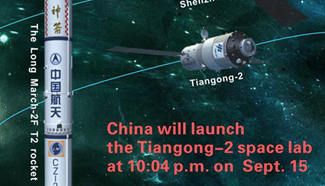 In graphics: China to launch Tiangong-2 space lab on Sept. 15