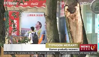 Xiamen gradually recovers from effects of Typhoon Meranti