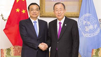 Chinese premier meets UN secretary-general in New York