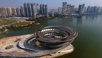 Spiral sightseeing platform under construction in Changsha