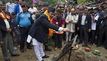 Groundbreaking ceremony for Quake-damaged school held in Nepal