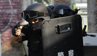 SWAT team attends drill in Beijing