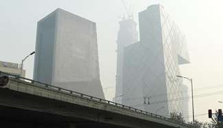 Blue alert for air pollution issued in Beijing