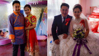 Couple enjoys wedding blended with both traditional and western customs