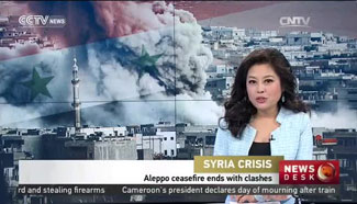 Aleppo ceasefire ends with clashes