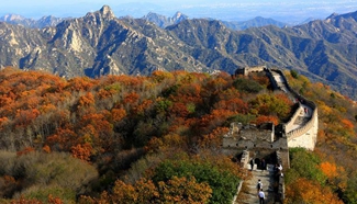 Autumn scenery of Mutianyu Great Wall in Beijing