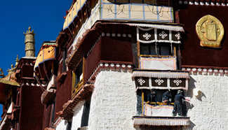 Potala Palace painted during annual renovation in Lhasa