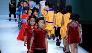 Children models at China Fashion Week in Beijing