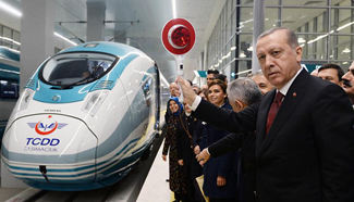 High speed train station inaugurated on Turkey's National Day