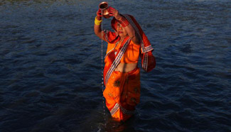 People celebrate Chhath festival