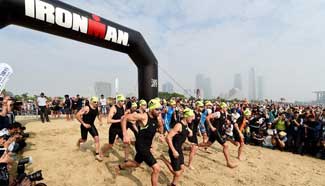 Ironman 70.3 competition held in China's Xiamen