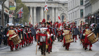 Lord Mayor's Show procession marches through London
