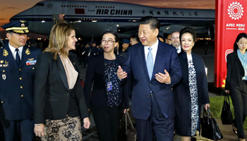 Chinese president arrives in Peru for APEC meeting, state visit