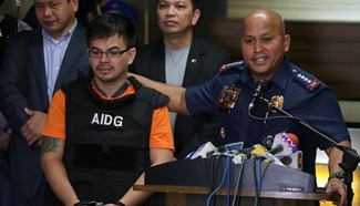 Alleged drug lord Kerwin Espinosa presents to media in Philippines