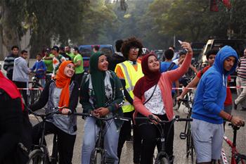Orange Bike Day held to call for environmental transportation in Cairo