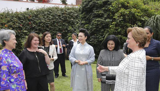 Peng Liyuan visits Museo Larco with spouses of APEC economic leaders in Peru