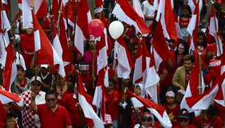 People attend rally to promote tolerance and unity in Jakarta