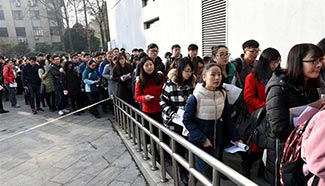 Candidates take national civil servant exam around China