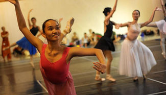 Students train for celebration of 60th anniv. of Namarina Ballet School in Jakarta