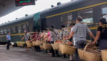 "Vegetable farmer train" runs on Beijing-Guangzhou railway line