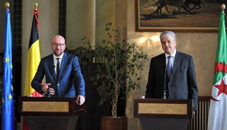 Belgian, Algerian PMs attend press conference in Algiers