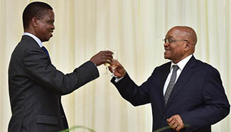 S. African president welcomes visiting Zambian counterpart in Pretoria