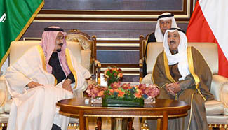 Emir of Kuwait meets visiting Saudi king in Kuwait City