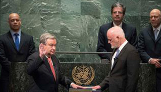 UN chief designate vows to reform UN after swearing in