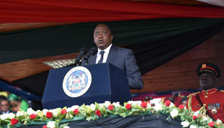 Kenyan president delivers speech at 53rd Independence Day celebrations in Nairobi