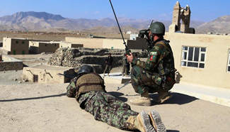 Afghan army soldiers take part in military operation in Ghazni province