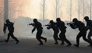 SWAT team members participate in training, east China